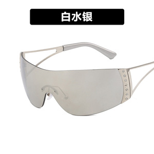 Y2K Punk <span class=keywords><strong>Moon</strong></span> Gafas de Sol de una pieza para mujer Hombre Vintage Ciclismo al aire libre Deportes Hip Hop Cyber Gafas de sol UV400 Tendencia - Product Image 6