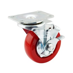 Demir Hafif Yük Mobilya Tekerlekleri PVC Döner Frenli Döner Üst Plakalı Bilyalı Rulmanlı Ağır Yük Kapasiteli Depo Kullanımı - Product Image 2