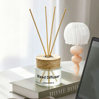 Diffuseur à bâtonnets en verre dépoli 120 ml, huile parfumée d'aromathérapie naturelle au rotin, parfum d'ambiance pour salon, chambre et bureau