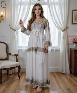 Elegante stile marocchino Moden cotone Abaya abito da lavoro Design personalizzato per i musulmani traspirante Hijab comodo per i <span class=keywords><strong>fedeli</strong></span> - Product Image 5