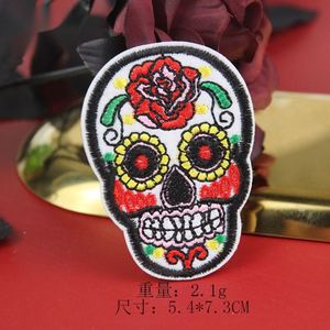 Patch brodé thermocollant style mexicain avec logo tête de mort et fleur de rose en sucre - Product Image 5