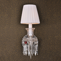En stock, livraison rapide, applique murale de style français de haute qualité, cristal K9, applique murale décorative, luxe, chrome, cristal
