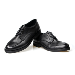 Chaussures en cuir pour hommes, style britannique, décontractées, rétro, en cuir de vachette pleine fleur vieilli, bout norvégien, couleur unie 1107-14 - Product Image 5