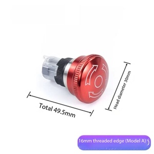 Botón de Parada de Emergencia de Acero Inoxidable en Forma de Hongo Rojo de 16 mm - HUSA HSB16-11ZS/J/N Control - Product Image 5
