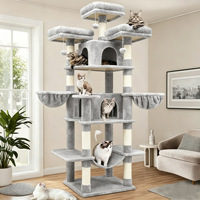 Vente en gros usine Grande tour d'escalade pour chat à 4 niveaux, tout-en-un, avec maisonnette et plateforme de saut, gain de place, en carton