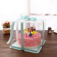 Boîte à gâteau d'anniversaire en plastique transparent, boîte d'emballage alimentaire pour la cuisson, boîte en plastique jetable de 4/6/8/12 pouces