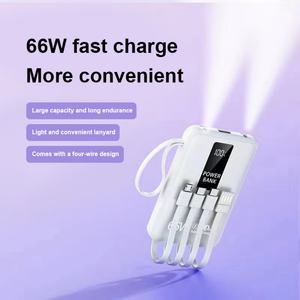 Vente flash - Mini chargeur de téléphone portable 20W à charge rapide, capacité 10000mah, avec câble intégré pour téléphone - Product Image 4