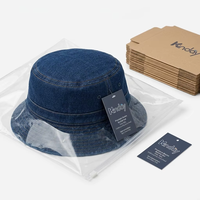 Chapeau Bob Minimaliste en Jean Bleu Foncé – Style Urbain Créatif Professionnel Unisexe pour Hommes et Femmes – Casquette de Pêcheur en Jean Délavé Style Uni