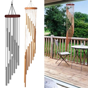 Campanas de Viento de Aleación de Aluminio al por Mayor, 12 Tubos, con Gancho, Campanas Doradas y Plateadas para Decoración del Hogar, Exteriores, Bodas, Fiestas, Regalos Conmemorativos - Product Image 2