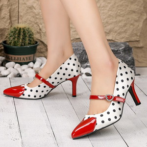 Zapatos de Vestir con Punta en Forma de Corazón y Correa Cruzada con Estampado de Lunares para Mujer, Estilo Nuevo, Bailarinas Planas para Primavera/Otoño/Invierno - Product Image 5