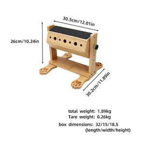 Adjustable Wooden <b>Scratching</b> <b>Post</b> For Cats And Dogs 30.5X30.2X26Cm With Food Dispensing Feature - Product Image 5