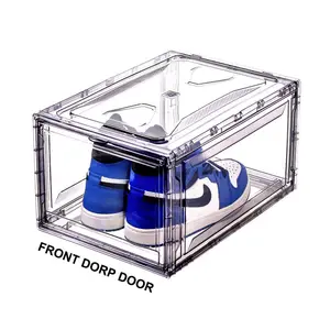 Cajas de zapatos acrílicas transparentes, caja de almacenamiento de zapatos de plástico transparente, Organizador