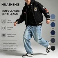 Jean baggy bleu vintage pour homme, coupe ample, délavage clair, pantalon en denim à jambe large, streetwear urbain, jean décontracté pour homme