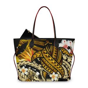 Kanaka Maoli (Hawaiano) piña plátano hojas <span class=keywords><strong>tortuga</strong></span> <span class=keywords><strong>tatuaje</strong></span> amarillo bolsos y monedero para mujeres 2023 bolso de gran capacidad para niñas - Product Image 1