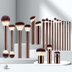 Ensemble de pinceaux de maquillage synthétiques de luxe, manche en aluminium, pinceau kabuki, poudre, blush, fard à paupières, pinceaux cosmétiques doux, prêts à être expédiés - Product Image 6