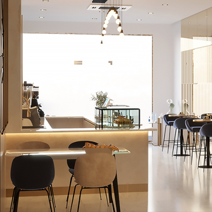 Tùy chỉnh hiện đại Cafe Đá Cẩm Thạch bảng quầy bar đồ nội thất trang trí nội thất quán cà phê 3D Lay out thiết kế - Product Image 4