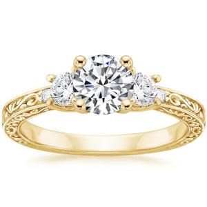 Elegante Anillo de Compromiso en Tono Dorado con Diamantes Brillantes, Joyería Romántica para Propuesta de Matrimonio, Regalo para Novia - Product Image 1