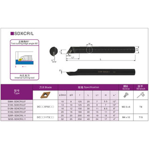 ด้าซาน ที่จับเครื่องมือเจาะรูภายใน SDXCR L มุมเอียงหลัก 95 องศา สำหรับงานกลึง CNC - Product Image 2