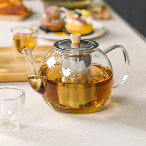 Bán Hàng nóng kính ấm trà Stovetop 36 oz, Borosilicate rõ ràng Tea Kettle với có thể tháo rời 18/8 thép không gỉ Infuser - Product Image 1