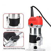 Défonceuse électrique à vitesse réglable 800W pour le travail du bois, pour rainurer, chanfreiner et tailler les bords