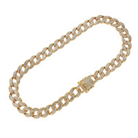 Hip Hop glacé pavé strass 15MM plein Miami gourmette chaîne cubaine CZ Bling rappeur colliers pour hommes bijou pour hommes bijoux