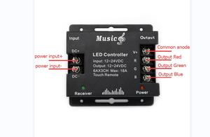 New Arrival âm nhạc điều khiển DC12V 24V RF 6keys cảm ứng điều khiển từ xa Neon Strip RGB dimmers cảm ứng <span class=keywords><strong>Led</strong></span> điều khiển - Product Image 4