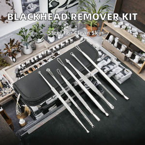 Wholesale Professional Precision <b>Blackhead</b> <b>Remover</b> <b>Tool</b> Stainless Steel Acne Treatment Pimple Extractor Comedone Removal Kit - Product Image 2