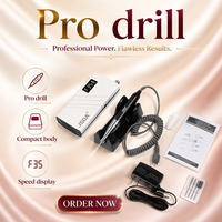 Ponceuse à ongles professionnelle sans fil portable JD206H en ABS, 35000 tr/min, 48W, multi-prises, compatible US