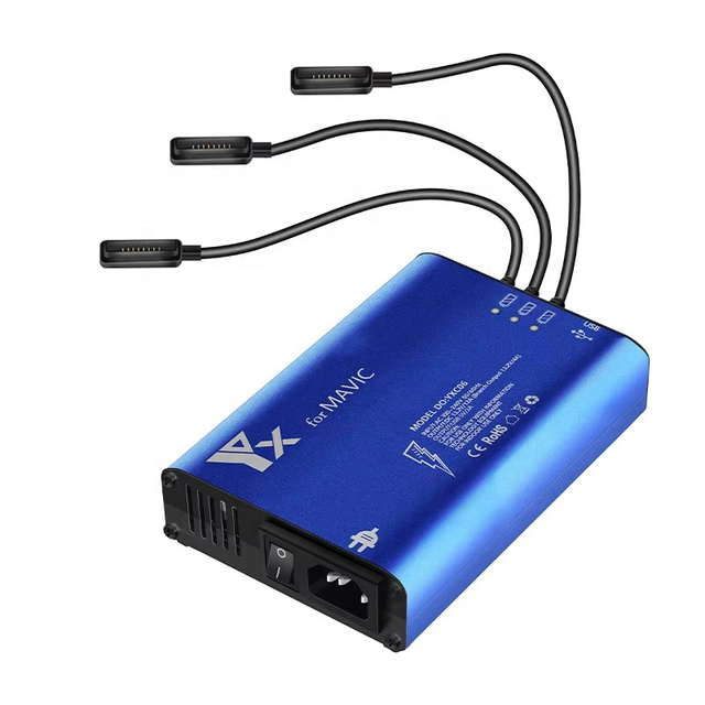 3 Channels Fast Charging Mavic Battery Mavic Pro Battery Charger with Dual 5V 2A USB Output