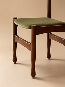 Silla de Comedor Moderna de Mediados de Siglo, de Madera de Nogal, Tapizada en Terciopelo Verde, para Cocina y Sala de Estar - Product Image 3