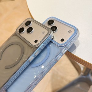 Funda magnética transparente con diseño de ondas para iPhone 14 Pro Max, 15, 16, 17, en varios colores, para la parte trasera del móvil. - Product Image 4