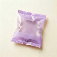 Sachets plats élégants semi-transparents couleur lavande avec fermeture éclair thermoscellable, qualité alimentaire, personnalisables avec logo imprimé, pour emballage de pâtisseries et gâteaux