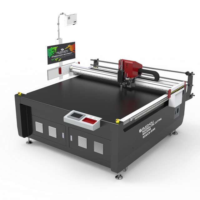 RUIZHOU Automatic Materials Feeding Dual Heads Cutting Machine for T-shirt Suit Fabric Cloth