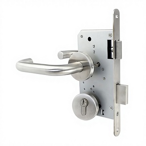 قفل باب مقاوم للحريق من الفولاذ المقاوم للصدأ عالي الجودة مع مسافة خلفية 70 مم ومفتاح واحد للأبواب المقاومة للحريق - Product Image 3