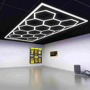 ไฟ LED รูปหกเหลี่ยมสำหรับโรงรถ ขนาด 2.43*4.84 ม. ราคาถูก ไฟตกแต่งรูปทรงรังผึ้ง สำหรับโรงรถ ไฟ LED สำหรับทำงาน - Product Image 3