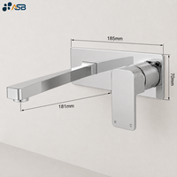 Mitigeur de salle de bain mural certifié en laiton, sans plomb, à levier unique, avec cartouche céramique, monotrou, pour usage hôtelier