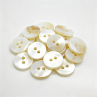 Kancing Cangkang Mutiara Alami Modern Premium 2 Lubang Bulat Warna-warni Krem untuk Pakaian