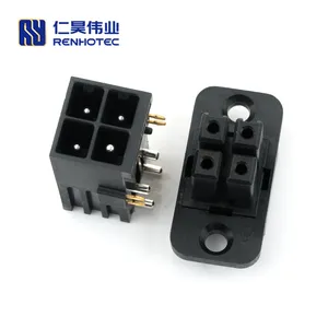Module Connector 4Pin Heavy Duty Drawer Power High Current 35A Right Angle PCB Mount Male and Female Crimp Type Terminals