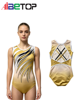 Justaucorps de gymnastique rythmique pour filles OEM, logo personnalisé, respirant, sans manches, vêtements de danse