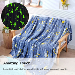 Chăn hai mặt phát sáng huỳnh quang tùy chỉnh chăn trẻ em mùa hè điều hòa không khí chăn trẻ em trong bóng tối - Product Image 5