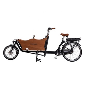 Bakfiets Vélo <span class=keywords><strong>cargo</strong></span> électrique à 2 roues pour enfants, design à cadre ouvert avec tension de 36V, stock disponible en Europe et Pologne - Product Image 6