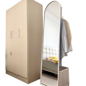 Full Length <b>Mirror</b> Plastic Framed Rotating <b>Floor</b> <b>Standing</b> With Storage Basket For Dressing Room And Home Use - Product Image 4