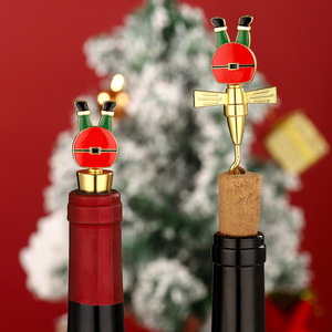 Christmas Wine Bottle <b>Stopper</b> Set With Cork Opener Red Holiday Gift For Wine Lovers - Product Image 1