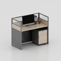 Poste de travail de bureau moderne avec cloison, table de bureau, cubicle, poste de travail pour 3 personnes, mobilier de bureau
