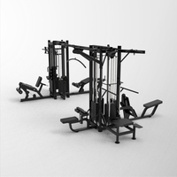 Machine de musculation multifonctionnelle à 8 stations réglables, conçue avec précision pour plusieurs utilisateurs