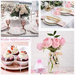 Pulsera de Rosario con Flores de Rosa Rosa, Brazalete con Cruz Hecho a Mano con Aguja Curva, Pulsera <span class=keywords><strong>para</strong></span> Fiesta de <span class=keywords><strong>Bautizo</strong></span> con Embalaje en Bolsa de Organza - Product Image 4