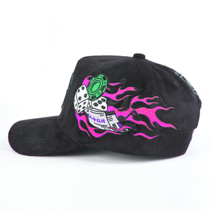 Chất Lượng Cao Satin Lót 3D Thể Thao Mũ Bóng Chày Hat Cho Nam Giới Biểu Tượng Tùy Chỉnh Cotton Gorras Da Lộn Màu Đen Brim 5 Bảng Điều Chỉnh Mũ Bóng Chày - Product Image 4