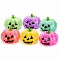 Jouet Squishy Citrouille d'Halloween en Caoutchouc Thermoplastique Ultra-Doux à Rebond Lent, Anti-Stress, Pièce Décorative Portable