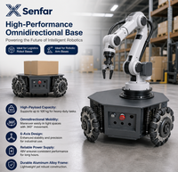 Châssis de robot à roues omnidirectionnelles Senfar SFOW500 100 kg, entraînement 4*200 W, 4 roues motrices, braquage zéro pour AGV intérieur, R&D et logistique