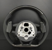 Volante Deportivo S-Line de Fibra de Carbono y Cuero con Botones y Levas de Cambio para Audi A3/A4/A5/A6/A7/S3/S4/S5/RS3/RS4/RS5/Q3/Q5/Q7